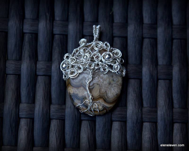 Tree of Life Pendant, Apple Tree, Agate Pendant